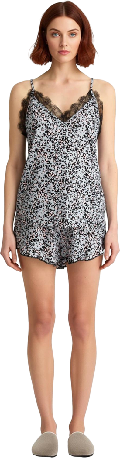 Kadın Viskon Leopar Desenli Dantelli Pijama Takımı Fonksiyonel Dayanıklı Kaliteli Konforlu
