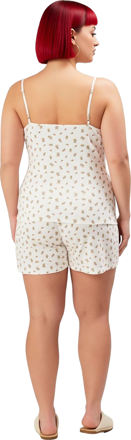 Kadın Çiçek Desenli İnce Askılı V Yaka Pijama Takımı Fonksiyonel Dayanıklı Kaliteli Modern