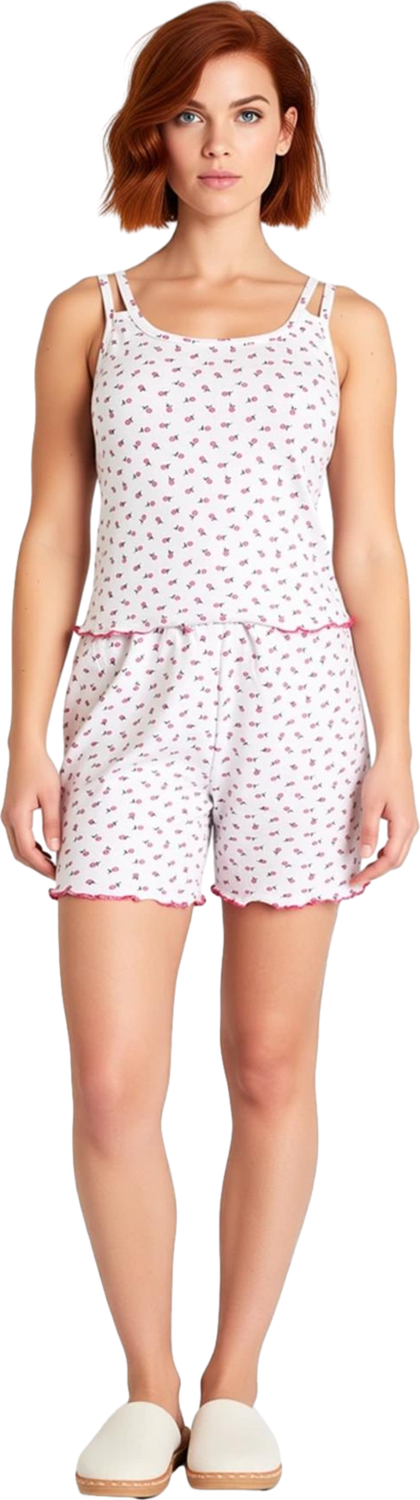 Kadın Çiçek Desenli Pamuklu Pijama Takımı Fonksiyonel Dayanıklı Kaliteli Konforlu Estetik Şık