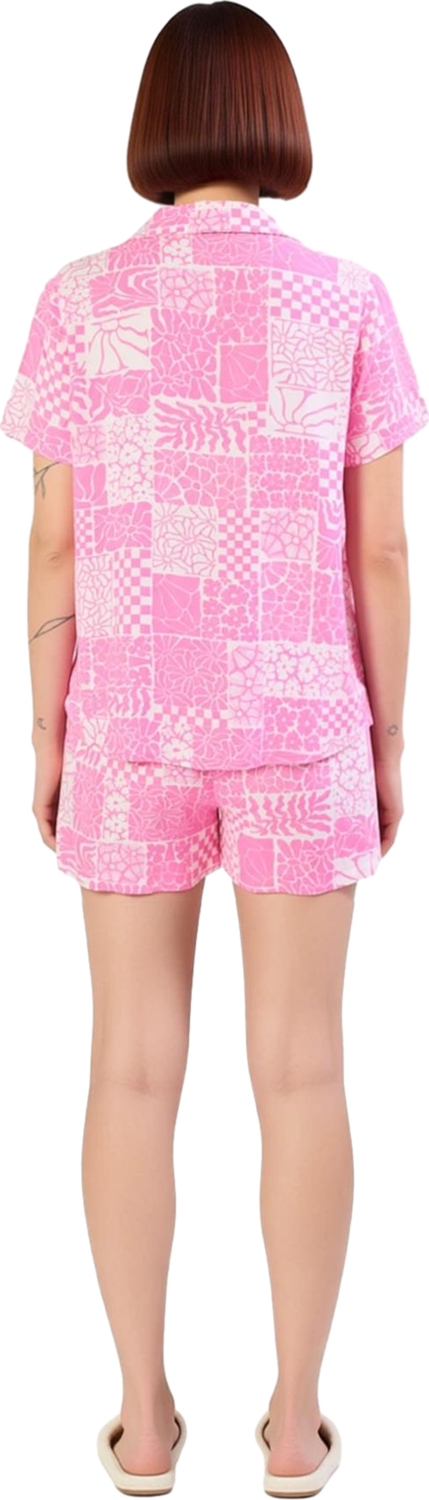 Kadın Etnik Desenli Viskon Pijama Takımı Gömlek Şort Fonksiyonel Dayanıklı Kaliteli Modern