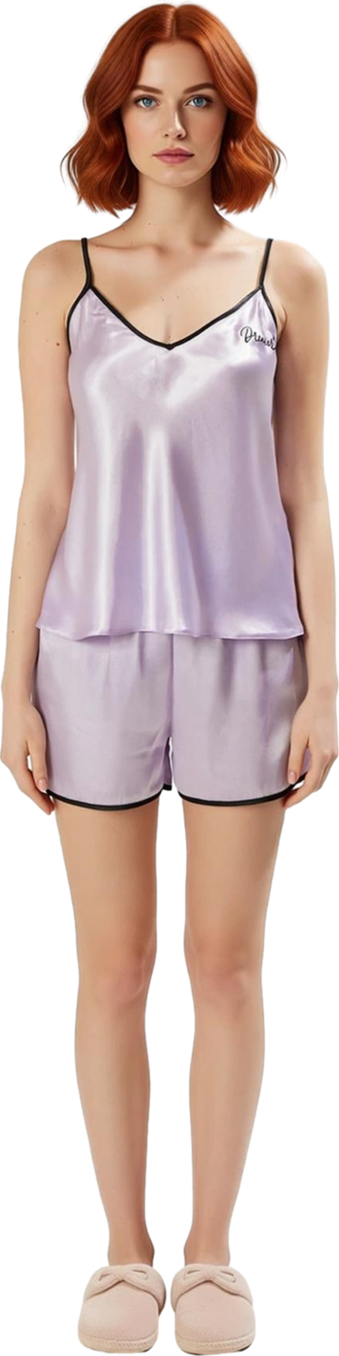 Kadın Saten Nakışlı Biyeli İnce Askılı Pijama Takımı Fonksiyonel Dayanıklı Kaliteli Modern