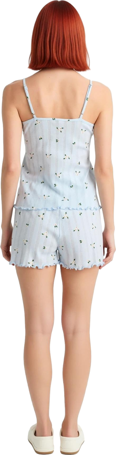 Kadın Çiçekli Örme Pijama Takımı Fonksiyonel Dayanıklı Kaliteli Konforlu Estetik Premium Şık