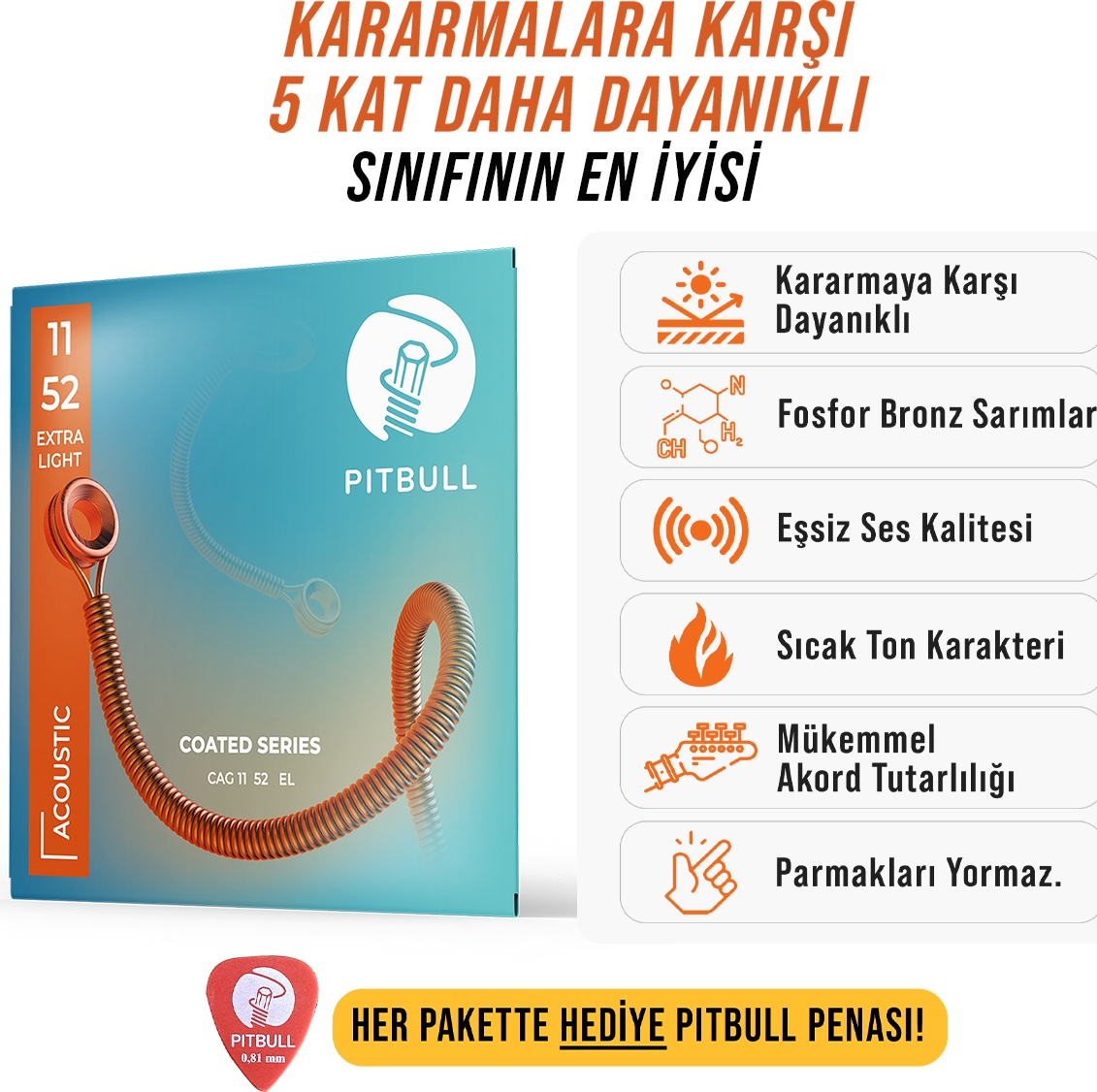 Coated Seri Akustik 11-52 Extra Light Özellikleri