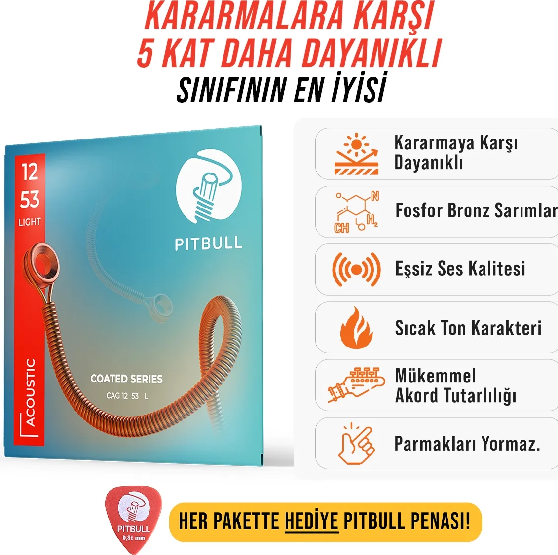 Coated Seri Akustik 12-53 Light Özellikleri
