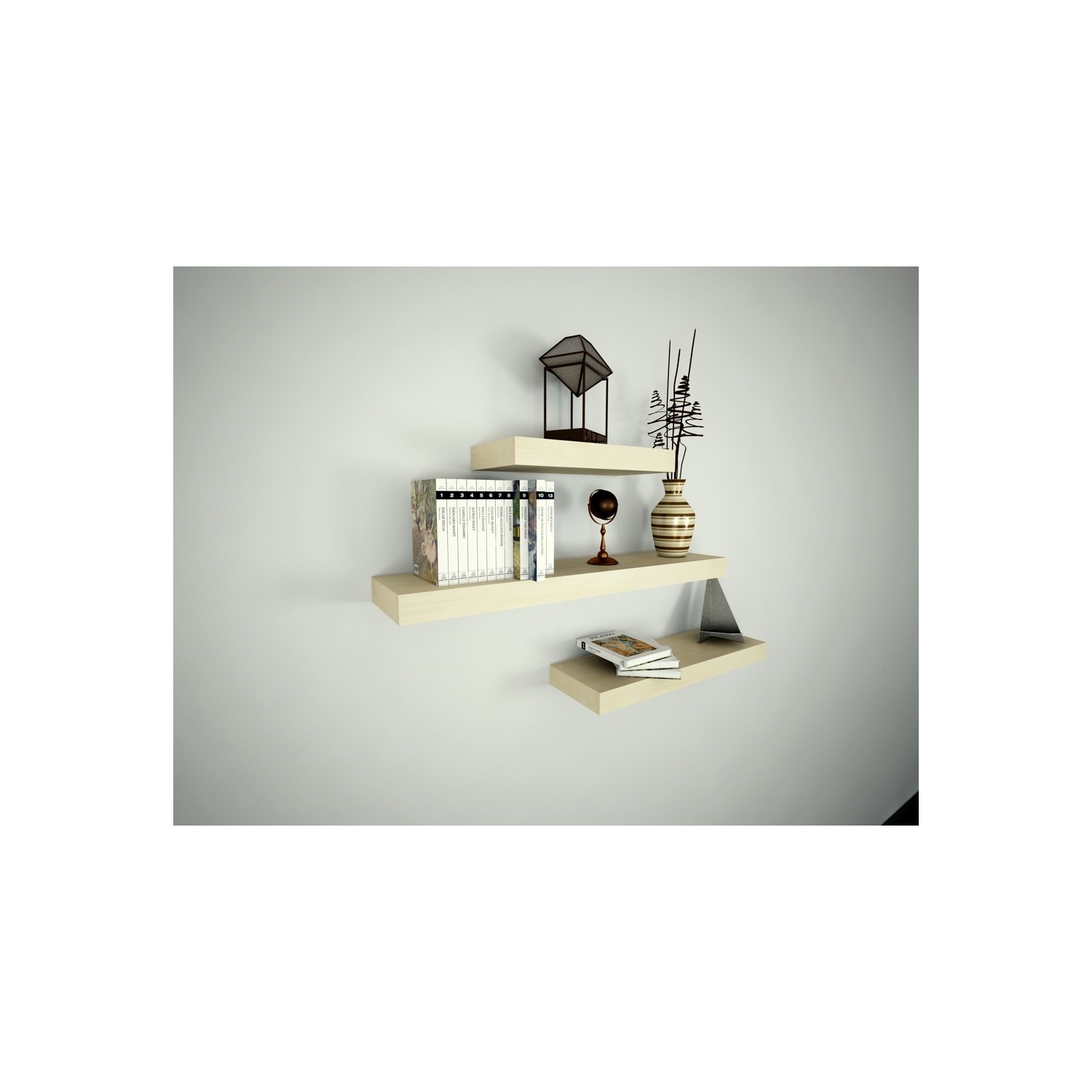 Ankara Mobilya 3 Lü Duvar Rafı Akçaağaç 36Mm Fiyatı