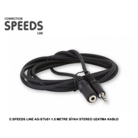 C.Speeds Lıne Ag-Stu01 1.5 Metre Siyah Stereo Uzatma Kablo