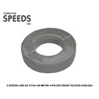 C.Speeds Lıne Ag-Tc102 100 Metre 2-Pın Siyah Köken Telefon Kablosu