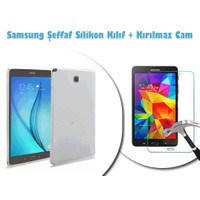 Toptancı Kapında Samsung Galaxy Tab T560 Kırılmaz Cam + Şeffaf Kılıf