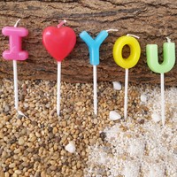 Happy Candle 5'li I love You Kalp Mum Seti mm02