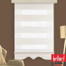 Brillant  Zebra Perde Pliseli Ekru Etek Dilim 100x200 cm