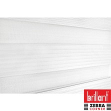 Brillant  Zebra Perde Pliseli Beyaz Etek Dilim 90x200 cm
