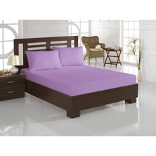 Weekend Home Tek Kişilik Takım Lila Düz Renkli Ranforse Lastikli Çarşaf Takım