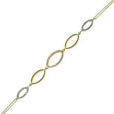 Bilezikhane Bileklik Elips Halkalar Üç Renk 3,17 Gram 14 Ayar Altın