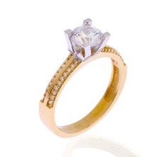 Bilezikhane Tektaş Beyaz Tırnak 3,15 Gram 14 Ayar Altın Yüzük