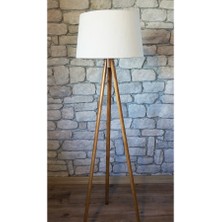 Lambada Oval Üç Ayaklı Lambader K093-Naturel Ayak-Kemik Başlık
