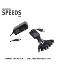 C.Speeds Lıne Ag-Hu7 7 Li Usb 2.0 Siyah Usb Çoklayıcı