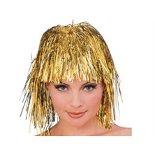 Toptancı Kapında Metalize Parti Peruğu - Sarı