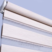 Harikabirsey Zebra Perde Krem-Sütlü Kahve Bambu desen Stor 60x200 cm
