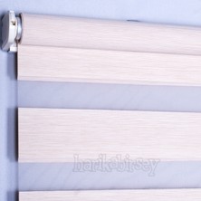 Harikabirsey Zebra Perde Krem-Sütlü Kahve Bambu desen Stor 60x200 cm