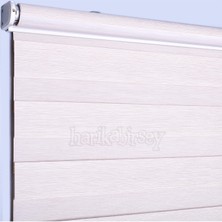 Harikabirsey Zebra Perde Krem-Sütlü Kahve Bambu desen Stor 60x200 cm