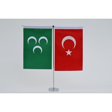 Bayrakal Osmanlı ve Türk Bayrağı Dikey Masa Bayrak Takımı 