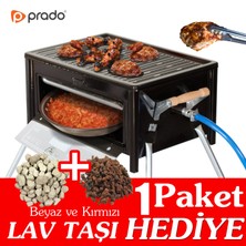 Prado Simline  Kırmızı Lav Taşı Hediyeli, Cam Fırınlı Tüplü Mangal