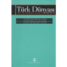 Türk Dünyası Dil ve Edebiyat Dergisi Sayı: 23