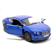 Mavi - 2012 Bentley Continental GT Speed 1:38 Çek Bırak Model Araba