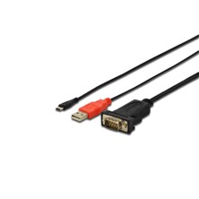 Digitus Android - Rs232 Kablosu  Android, Usb (Mikro) <-> Uart (Rs232) Kablosu + Usb A Erkek (Şarj İçin), 1  Metre,  Awg30, Çip Takımı  Ft312D, Ce, Ul, Siyah Renk
