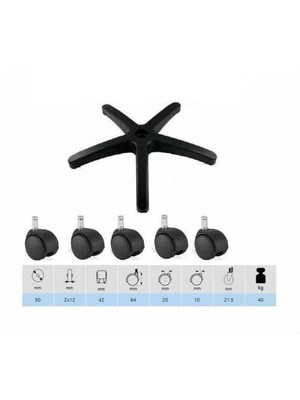 Ofis Koltuğu, Yedek Parça Tekerlekli Yıldız Ayak