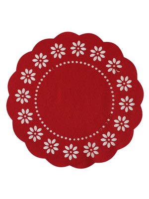 Modafabrik 2 li Kırmızı Papatyalı Amerikan Servis