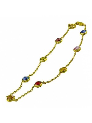 Bilezikhane Renkli Taşlı 14 Ayar Altın Bileklik