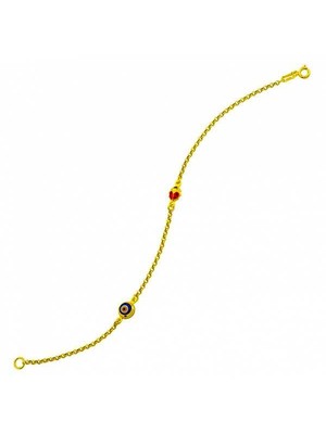 Bilezikhane Nazar Boncuğu ve Uğur Böceği Altın Bileklik