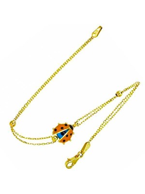 Bilezikhane Sarı Uğur Böcekli 14 Ayar Altın Bileklik