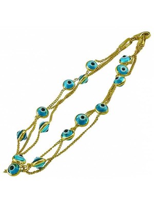 Bilezikhane Çok Boncuklu 14 Ayar Altın Bileklik