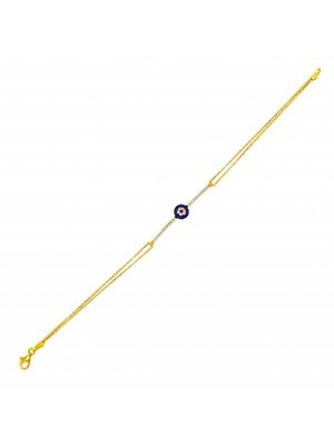 Bilezikhane Taşlı Gözlü 14 Ayar Altın Bileklik