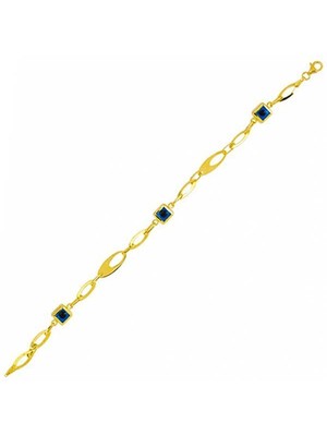 Bilezikhane Kare Hallow 14 Ayar Altın Bileklik