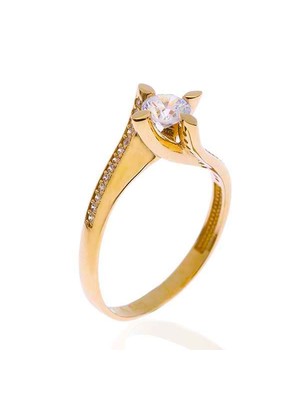 Bilezikhane Tektaş Sarı 2,55 Gram 14 Ayar Altın Yüzük