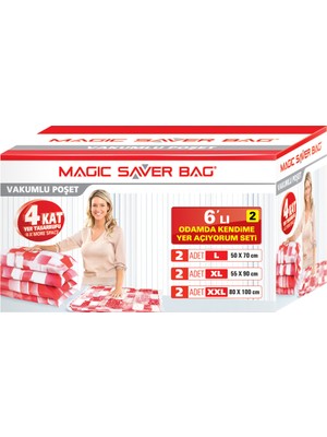 Magic Saver Bag 6 lı "Odamda Kendime Yer Açıyorum" Seti - 2 li