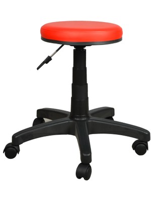 Bürocci Plastik Ayaklı Tabure-Kırmızı-2999G0116