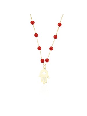 Glorria Altın Sıra Taşlı Fatmanın Eli Kolye