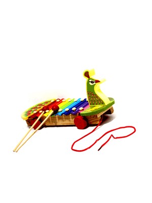 Toptancı Kapında Hayvan Figürlü Ahşap Ksilofon