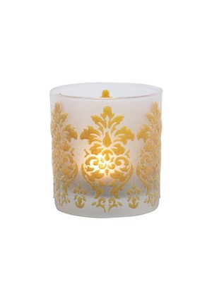 Arte Home Altın Kadife Damask Mumluk