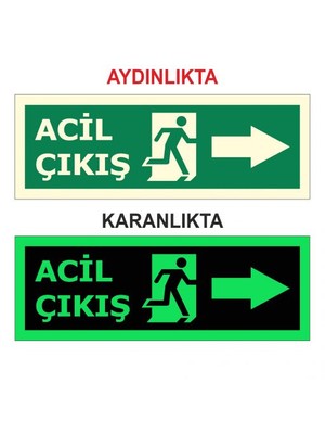 Modülerteknik "Fotolümen Levha Acil Çıkış Sağ " 15x30Cm