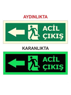 Modülerteknik "Fotolümen Levha Acil Çıkış Sol" 15x30Cm