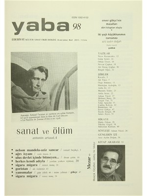 Yaba Edebiyat Dergisi Sayı: 98 Ocak-Şubat-Mart 2016