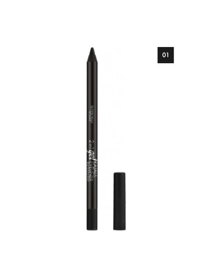 Deborah 2in1 Gel Kajal ve Eyeliner Kalem Yoğun Siyah Hassas Uçlu Profesyonel Makyaj 1 Adet