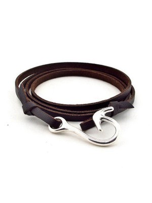 Kahverengi Orj Deri Kancalı Erkek Bileklik Bt313