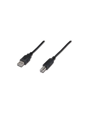Usb 2.0 Bağlantı Kablosu, Usb A Erkek - Usb B Erkek, 3 Metre, Awg 28, Usb 2.0 Uyumlu, Ul, Siyah Renk