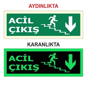 "Fotolümen Levha Acil Çıkış Merdiven" 15X30cm